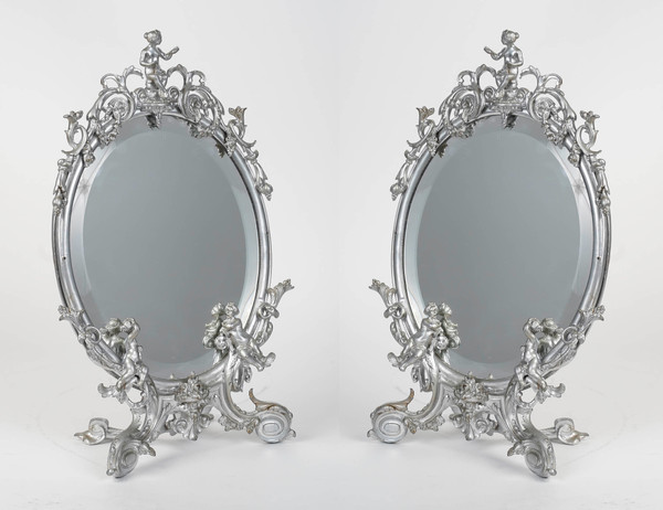 A fine pair of late 19th century table mirrors
