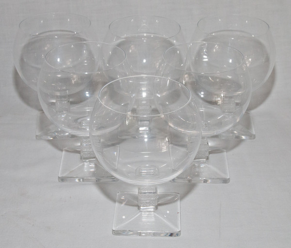  Série De 6 Verres En Cristal Modèle Argos De Lalique 