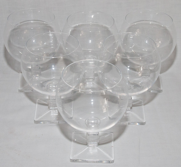  Série De 6 Verres En Cristal Modèle Argos De Lalique 