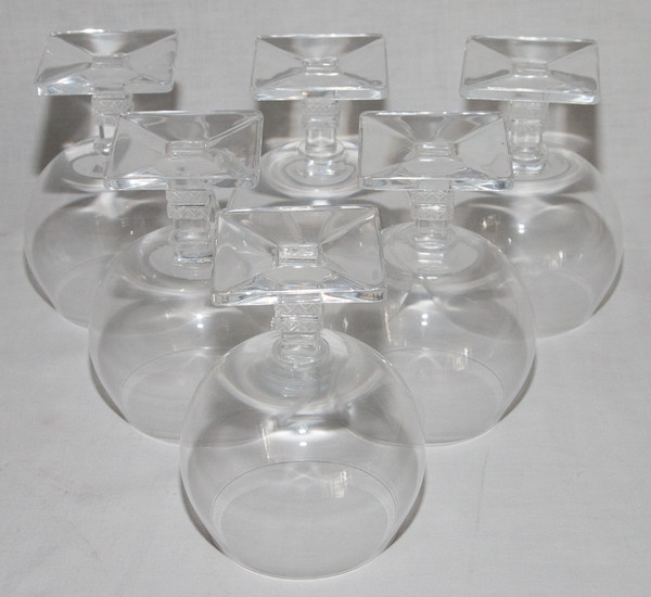  Série De 6 Verres En Cristal Modèle Argos De Lalique 