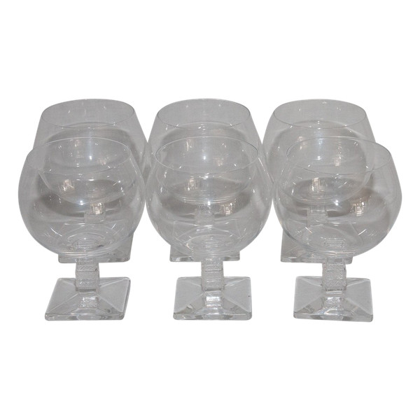  Série De 6 Verres En Cristal Modèle Argos De Lalique 