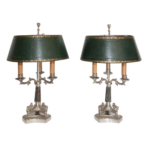Coppia Di Lampade Bottiglie Dell'Acqua Calda Periodo Restauro
