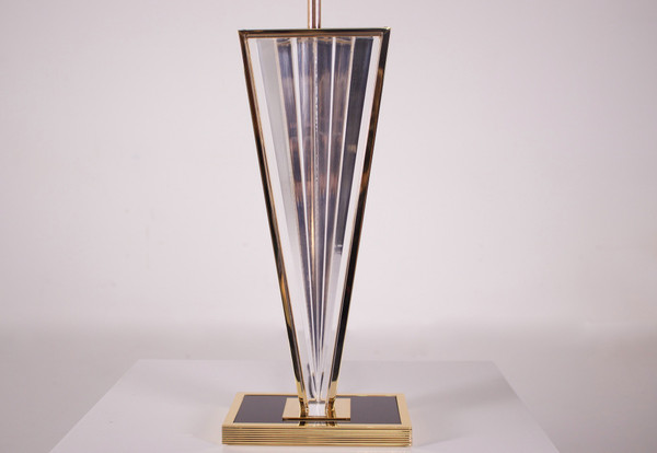 Paire lampes hautes plexiglas, Hollywood Regency