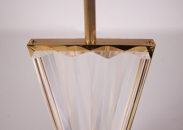 Paire lampes hautes plexiglas, Hollywood Regency