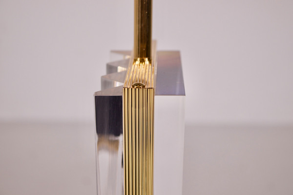 Paire lampes hautes plexiglas, Hollywood Regency