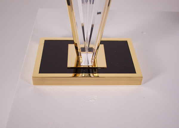 Paire lampes hautes plexiglas, Hollywood Regency