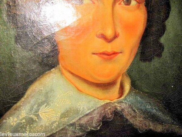 Framed oil painting on canvas portrait of a noble woman from the end of the 19th century