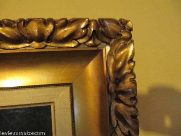 Framed oil painting on canvas portrait of a noble woman from the end of the 19th century
