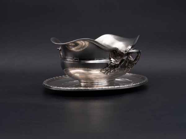 Saucière en argent massif, fin XIXe / début XXe siècle