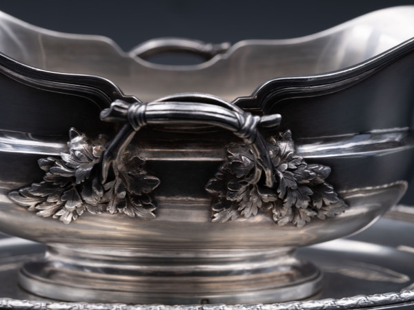 Saucière en argent massif, fin XIXe / début XXe siècle