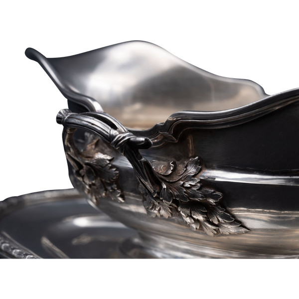 Saucière en argent massif, fin XIXe / début XXe siècle