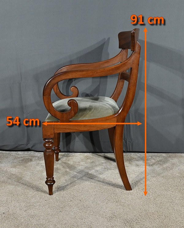 Fauteuil à Crosses en Acajou, époque Victorienne, Angleterre – 2ème partie XIXe