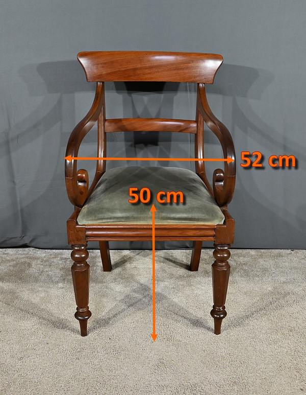 Fauteuil à Crosses en Acajou, époque Victorienne, Angleterre – 2ème partie XIXe