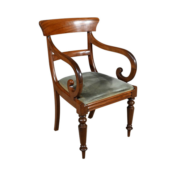 Fauteuil à Crosses en Acajou, époque Victorienne, Angleterre – 2ème partie XIXe