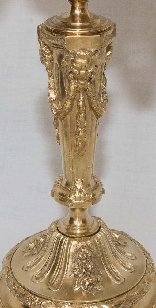 Paar vergoldete Bronzeleuchter aus der Zeit Napoleons III