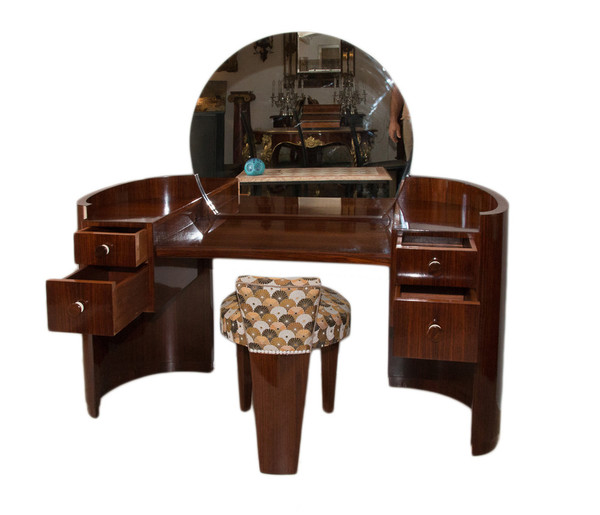 Coiffeuse Et Son Pouf époque Art Déco 