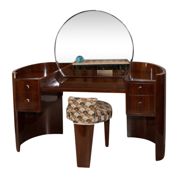 Coiffeuse Et Son Pouf époque Art Déco 