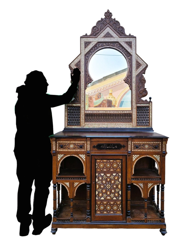 G Parvis, Console + Miroir, école De Madrassa, XIXème Siècle