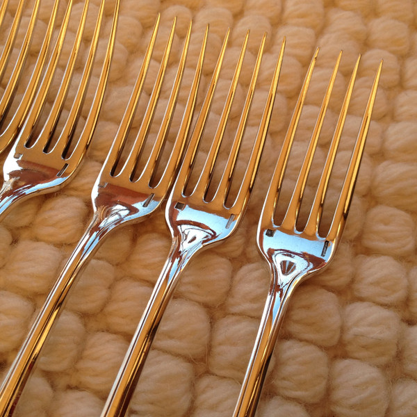 12 silver-plated dessert cutlery, “Printania” model, Christofle goldsmiths, 1960s