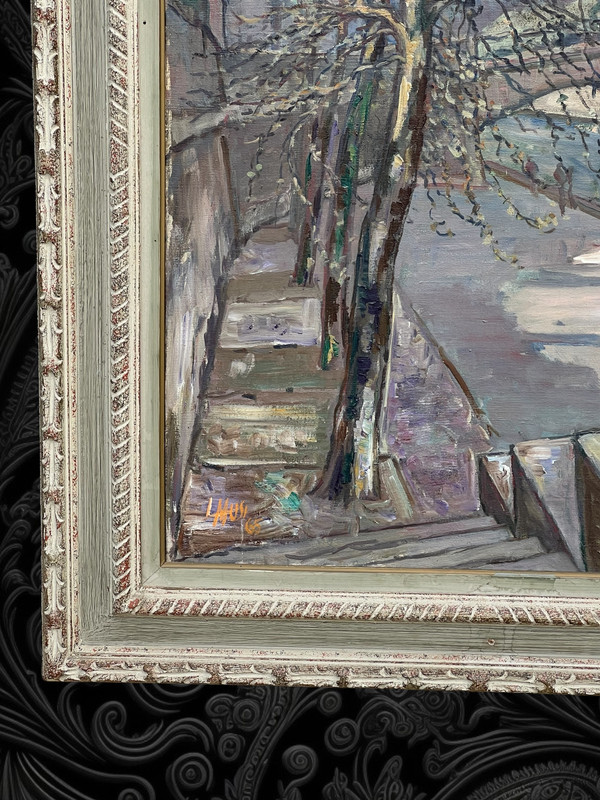 GROSSES GEMÄLDE / ÖL AUF LEINWAND DATIERT 1965 / „QUAI DE MONTEBELLO IN PARIS“