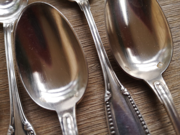 12 mocha spoons in solid silver neck brace goldsmith Emile Prost
