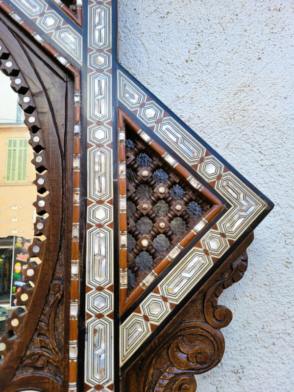 G Parvis, Console + Miroir En Marqueterie, XIXème Siècle