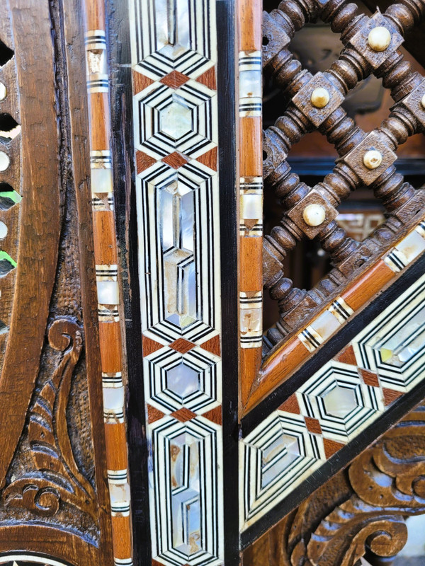 G Parvis, Console + Miroir En Marqueterie, XIXème Siècle