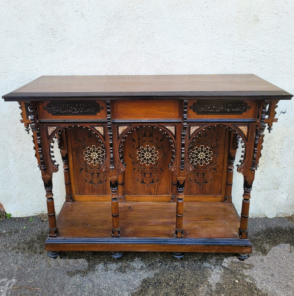 G Parvis, Console + Miroir En Marqueterie, XIXème Siècle