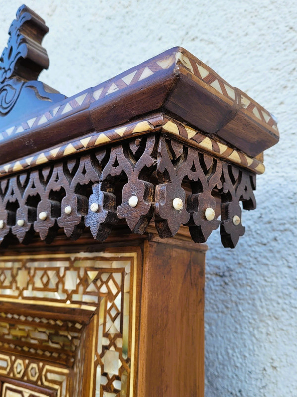Grand Miroir Oriental En Marqueterie, XXème Siècle