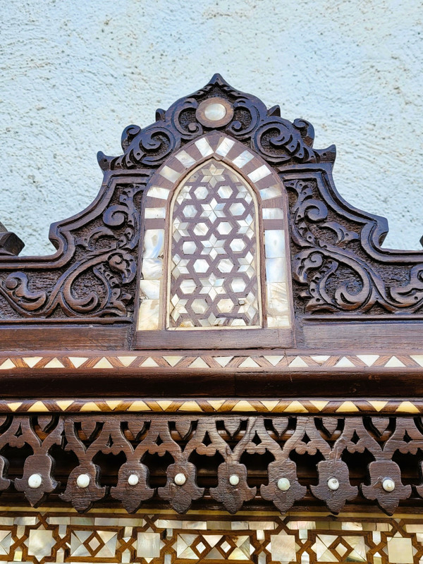 Grand Miroir Oriental En Marqueterie, XXème Siècle
