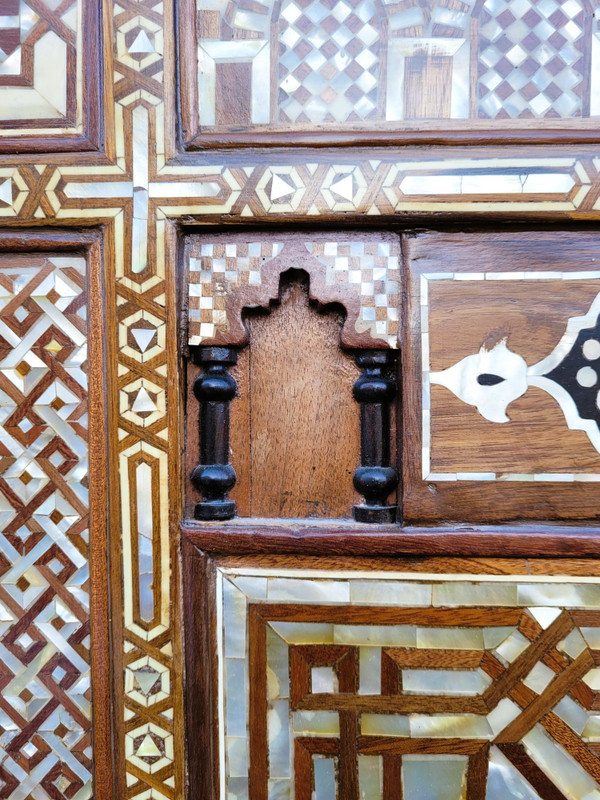 Grand Miroir Oriental En Marqueterie, XXème Siècle