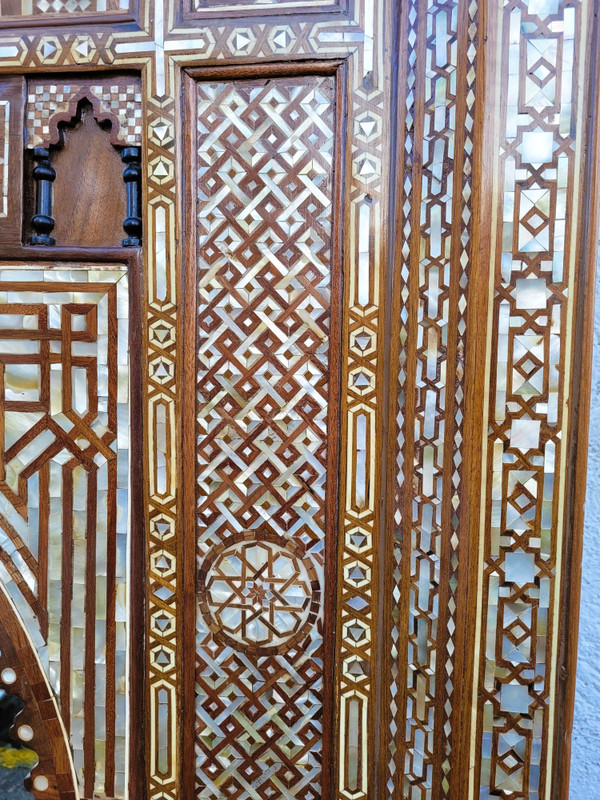 Grand Miroir Oriental En Marqueterie, XXème Siècle