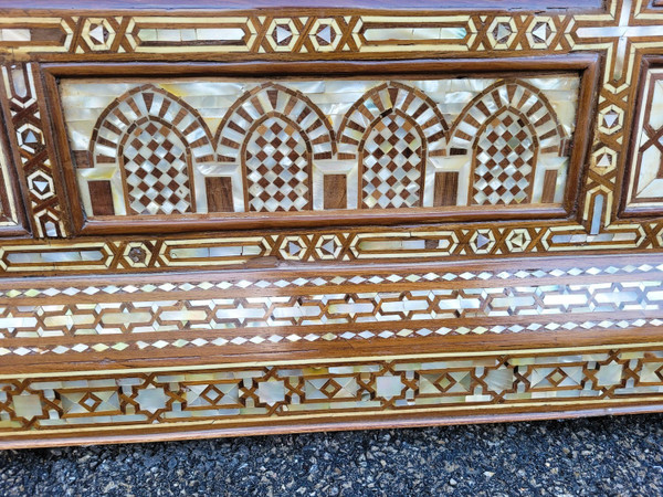 Grand Miroir Oriental En Marqueterie, XXème Siècle