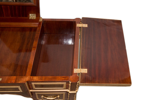 Coiffeuse Style Louis XVI En Marqueterie époque Fin XIXe
