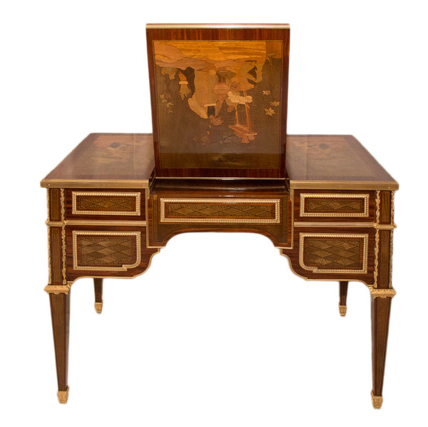 Coiffeuse Style Louis XVI En Marqueterie époque Fin XIXe