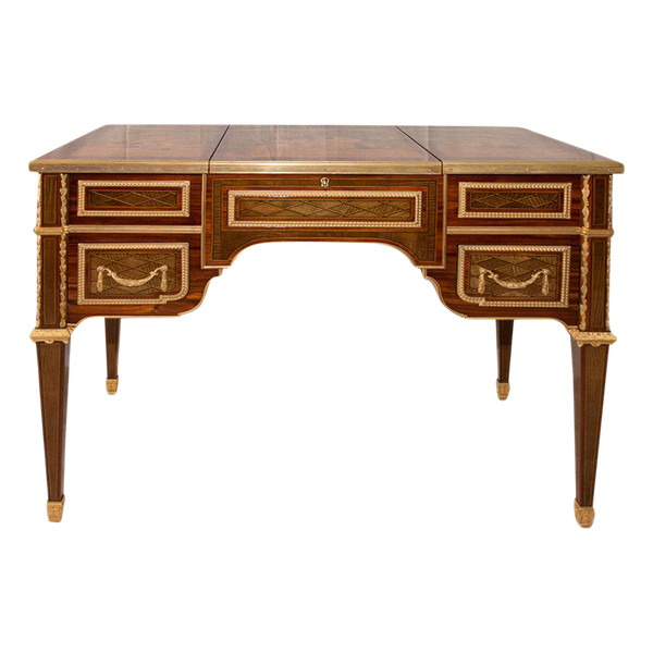 Coiffeuse Style Louis XVI En Marqueterie époque Fin XIXe