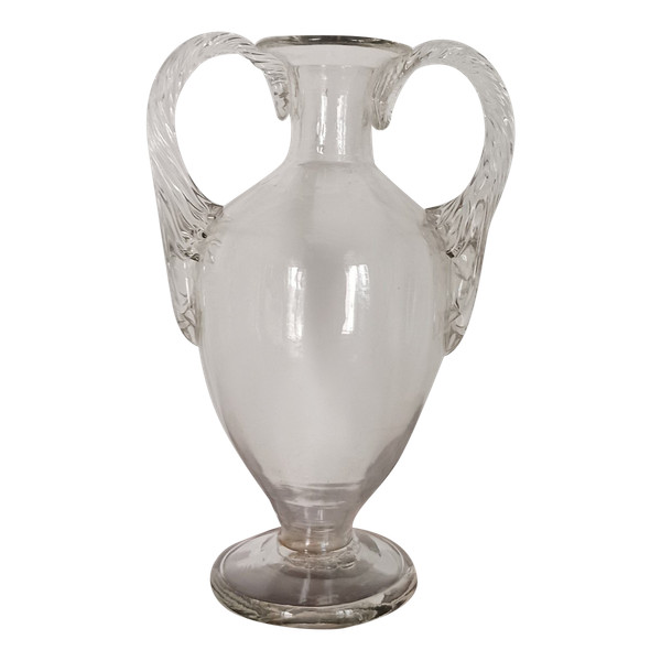 Fine XVIII secolo - grande vaso a balaustro neoclassico in vetro soffiato - Luigi XVI