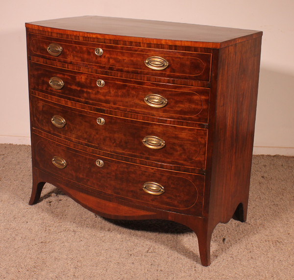 Commode En Acajou Et Incrustations -18 siècle