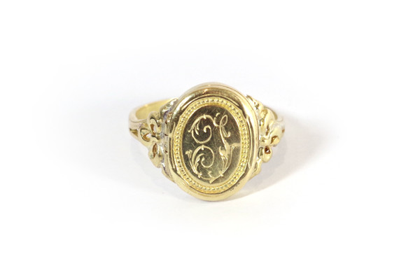 Anello con sigillo segreto "I" in oro 18k, anello con sigillo, anello per uomo e donna, anello di apertura, 