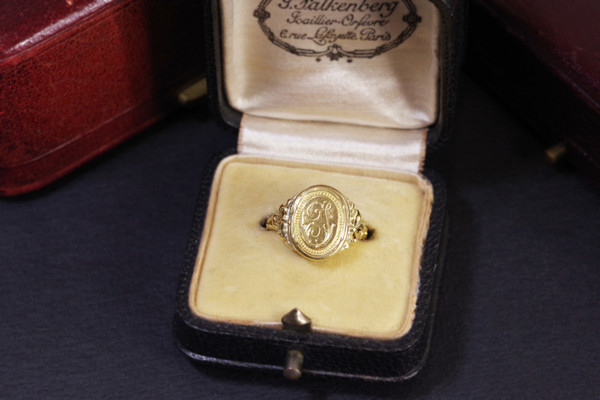 Anello con sigillo segreto "I" in oro 18k, anello con sigillo, anello per uomo e donna, anello di apertura, 