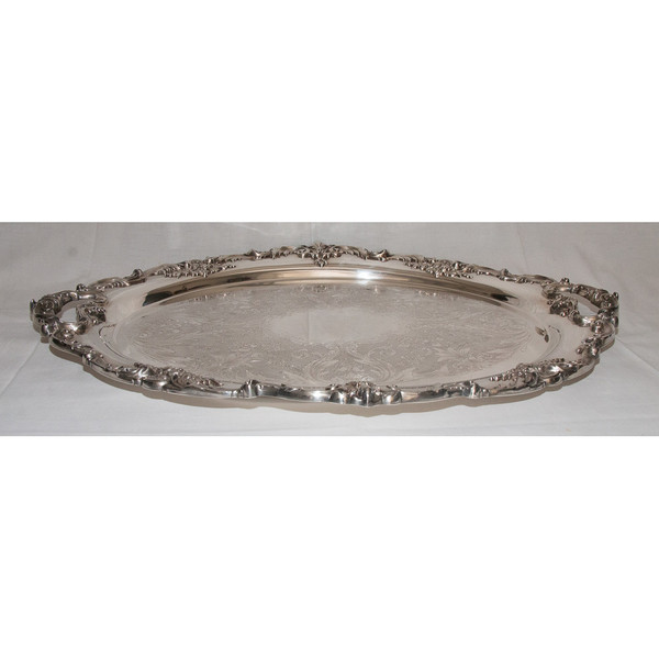 Large Reed & Barton Silver Metal Tray  