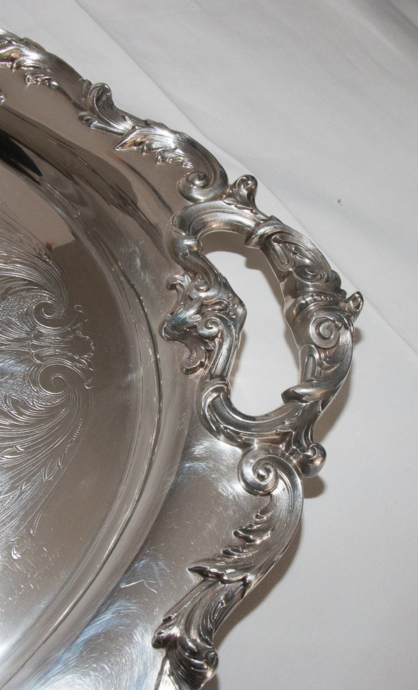 Large Reed & Barton Silver Metal Tray  
