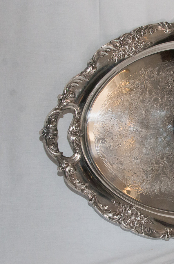 Large Reed & Barton Silver Metal Tray  