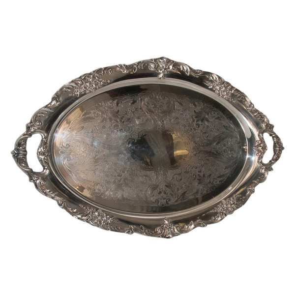 Large Reed & Barton Silver Metal Tray  
