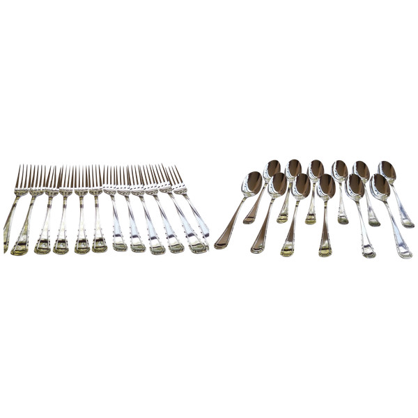 12 art deco dessert cutlery Alfénide goldsmiths (Christofle hallmarks)