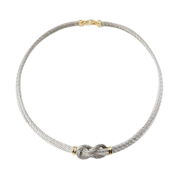 Collana vintage FRED force 10 in oro giallo e acciaio