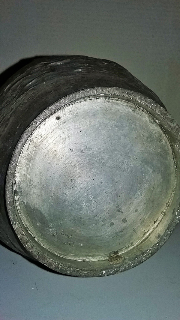 Pewter wine pitcher signed "Charles Perron circa 1900"
