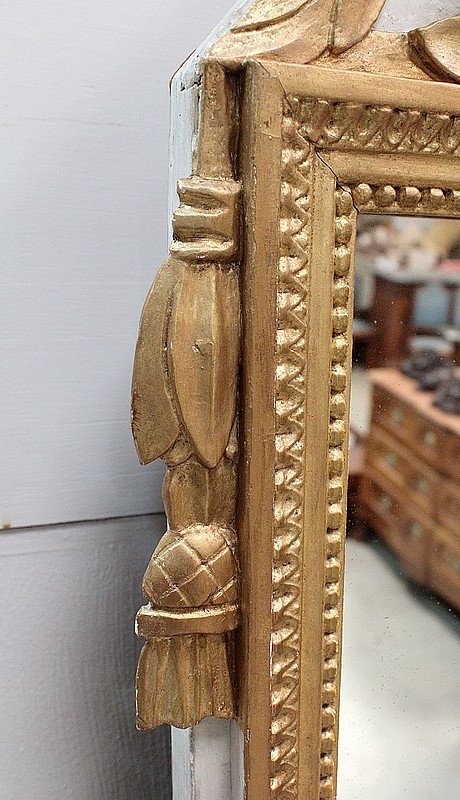 Small Golden Wood Mirror, Louis XVI Style - Early 20th Century