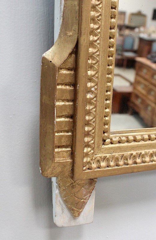 Small Golden Wood Mirror, Louis XVI Style - Early 20th Century