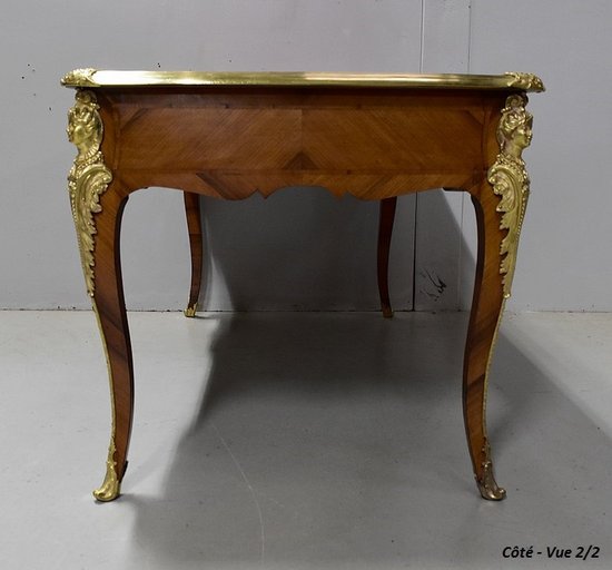Bureau d’Apparat en Placage de Bois de Rose, style Louis XV - XIXe